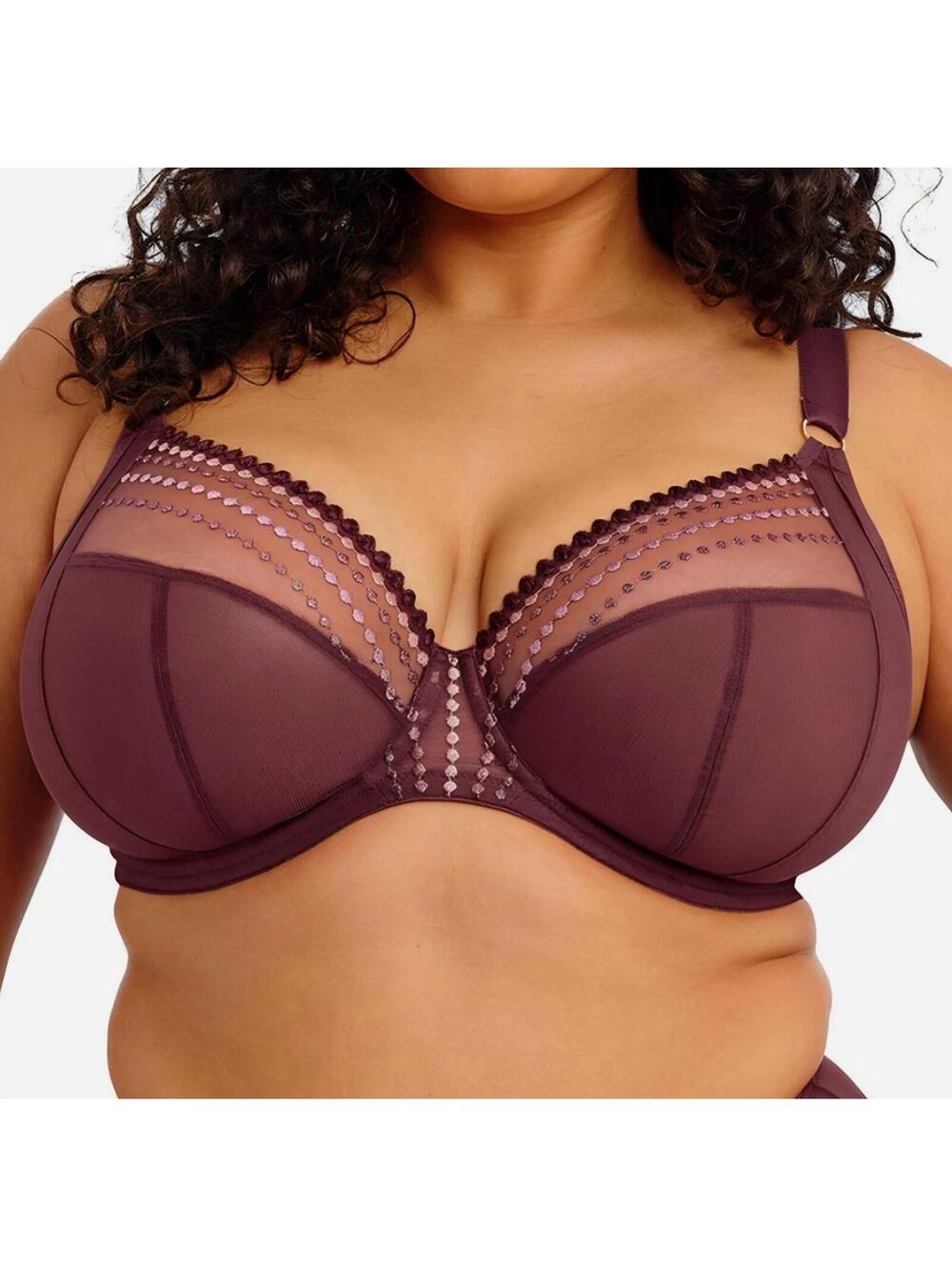 Elomi EL8900 Matilda Underwire Plunge Side Support Bra Sugar Plum Size 42K